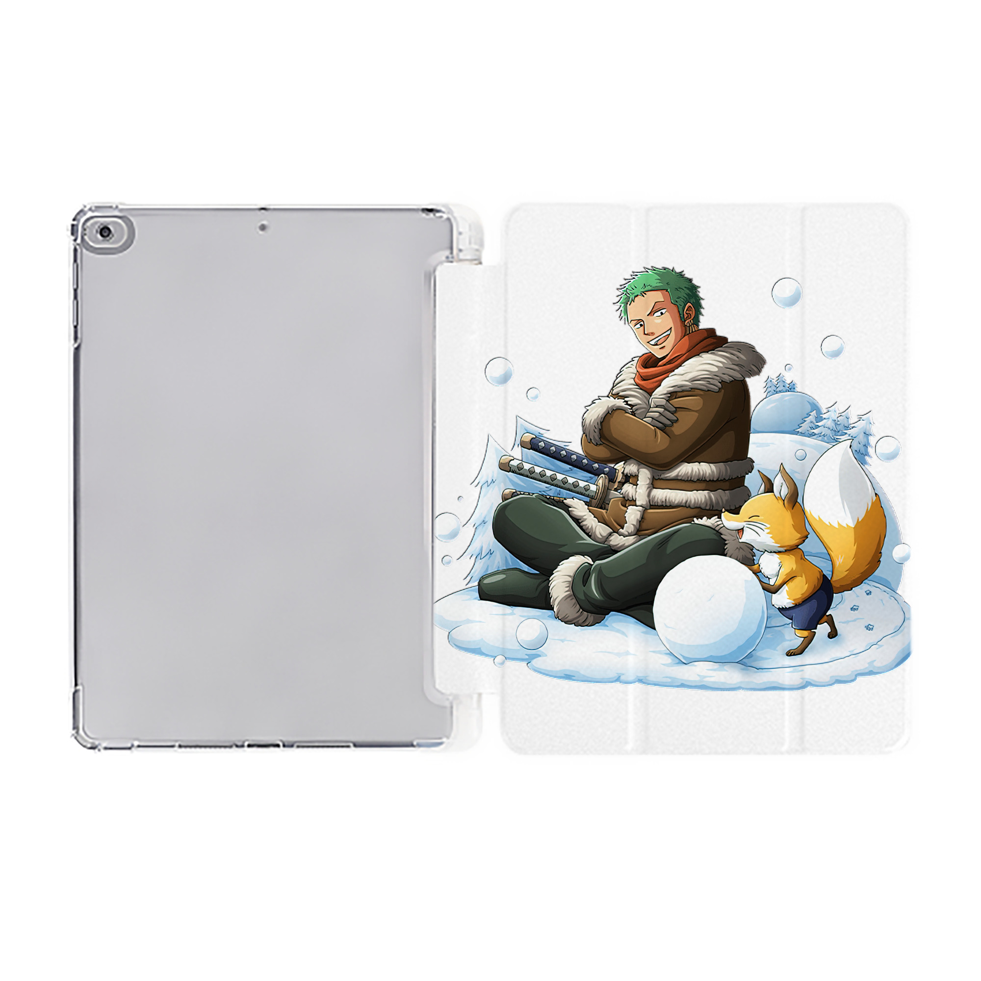 （画像用） ワンピース ロロノア・ゾロ ONE PIECE Roronoa Zoro IPad ケース ペン収納付き 三つ折りスタンド PUレザー×シリコン 対応機種9.5/10.5/10.9インチ